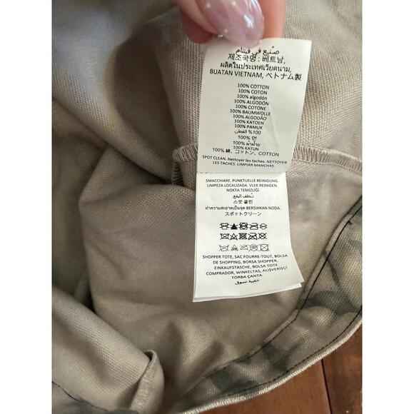 ALO Yoga Iconic Shopper Gray Tie-Dye Canvas Large Tote Bag Gym Travel Authentic - Picture 5 of 8